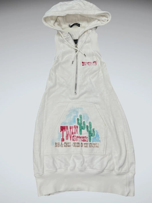 Dsquared White Sleeveless Hoodie Vest (M)