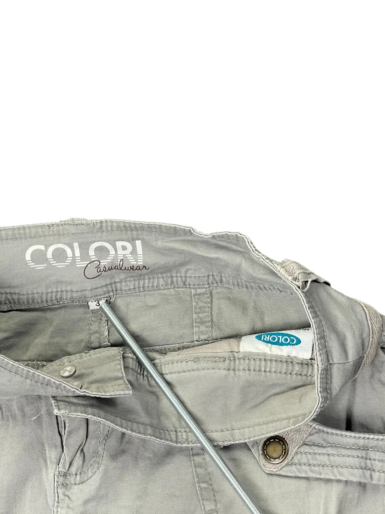 Grey Utility Style Chino Skirt with Button Flap Pockets (S)