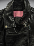 Azalea Wang Black Crocodile Faux Leather Jacket (XL)