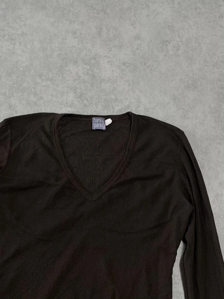 long sleeve brown top