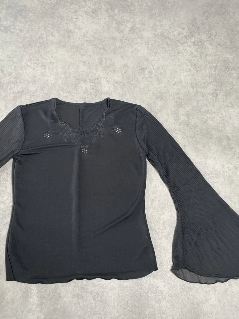 long sleeve top with colourful gems
