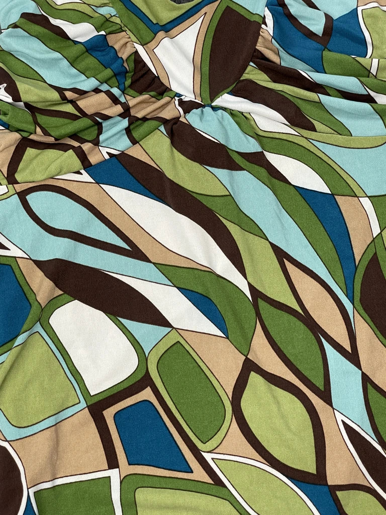 70s Retro Pattern Tunic Top (L)