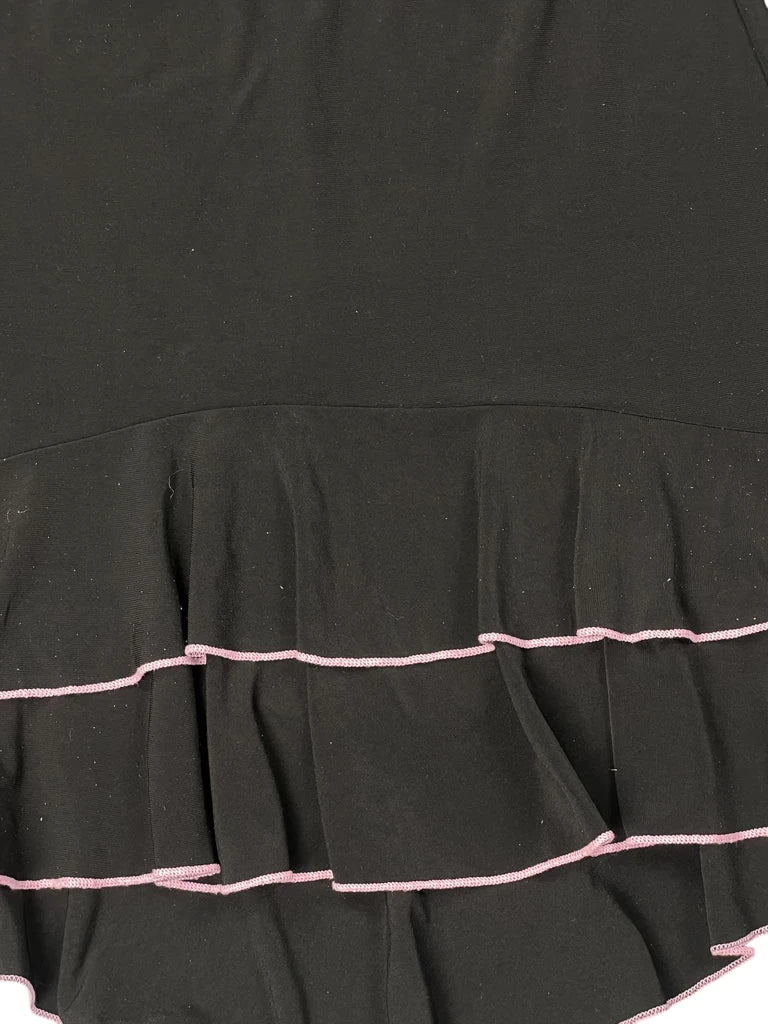 Minimalist Black Flounce Skirt (S)
