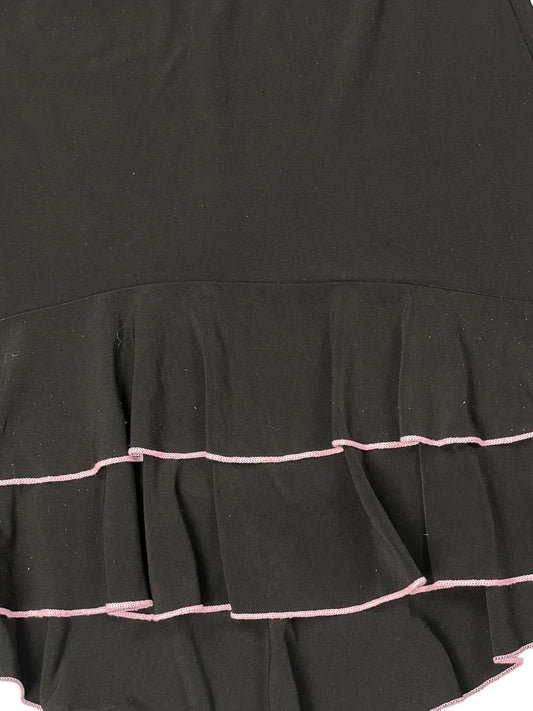 Minimalist Black Flounce Skirt (S)