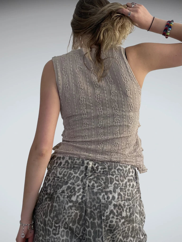 Softcore – Nude Crochet Sleeveless (S)
