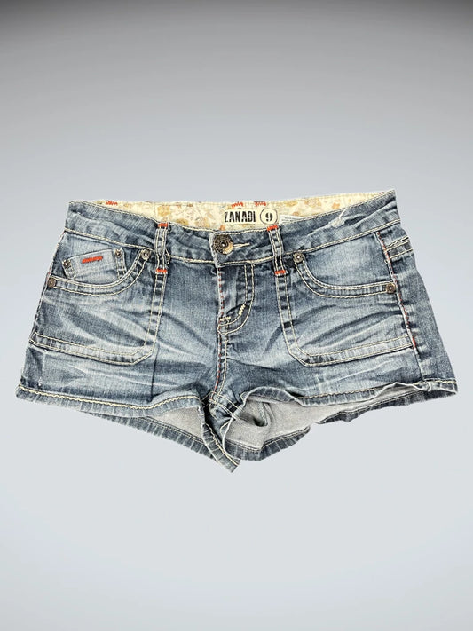 Zanadi Light Wash Rolled Hem Denim Hotpants (L)