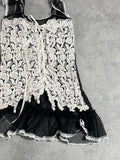 black lingerie dress with white lace (S)