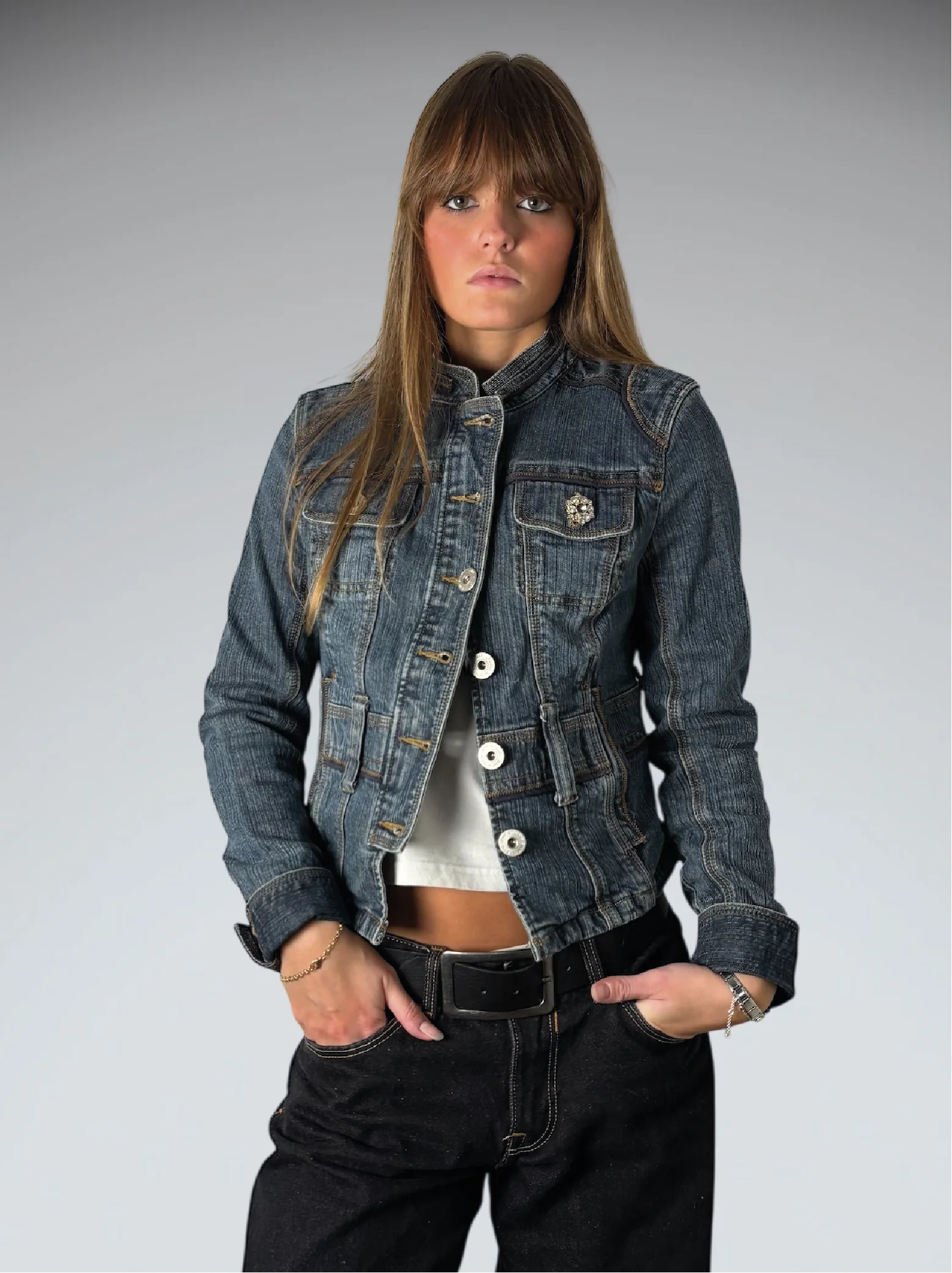 Vintage Blue Denim Jacket Women (S)