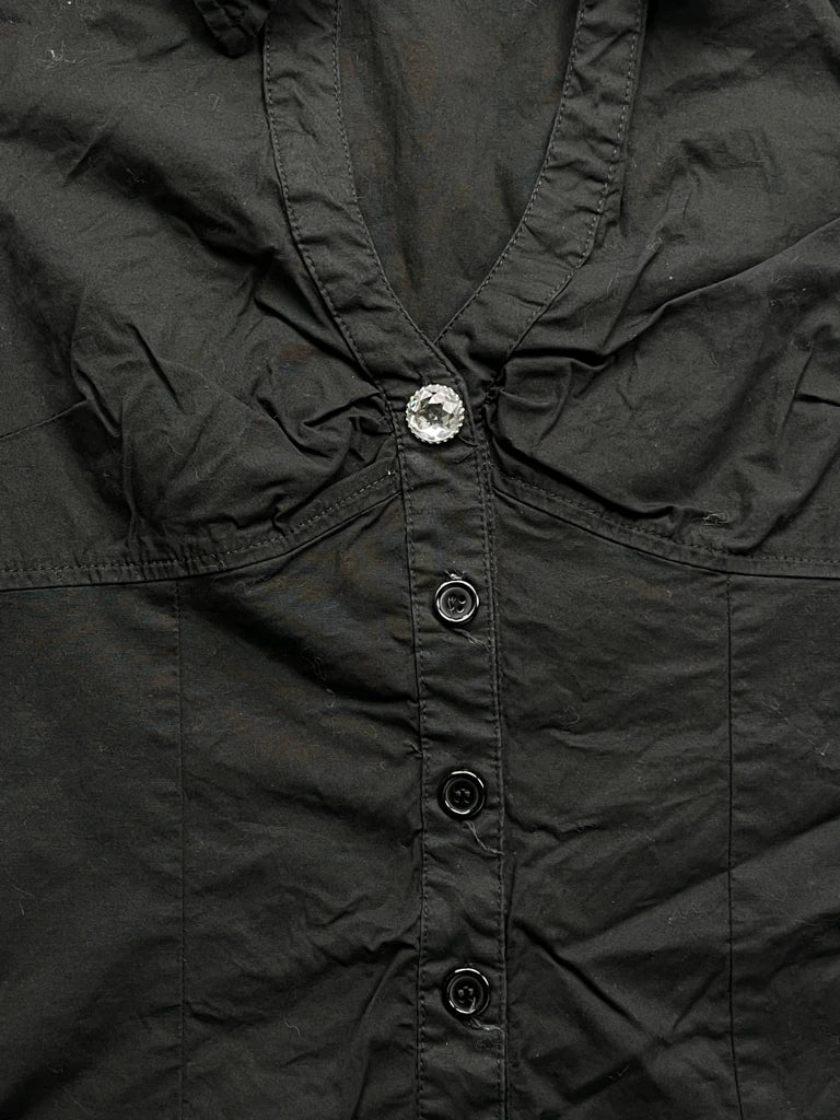 Black Lightweight Vest with Buttons (M)