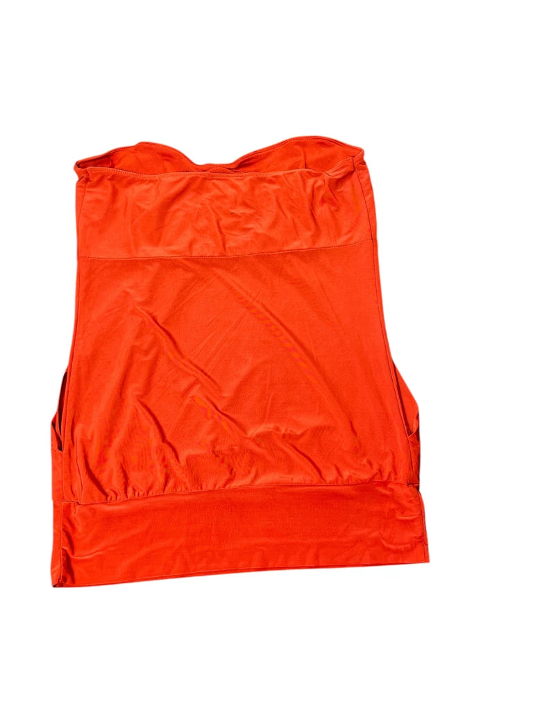 Orange Beaded Strapless Tube Top (S)
