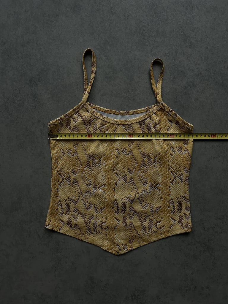 Yellow snake print top