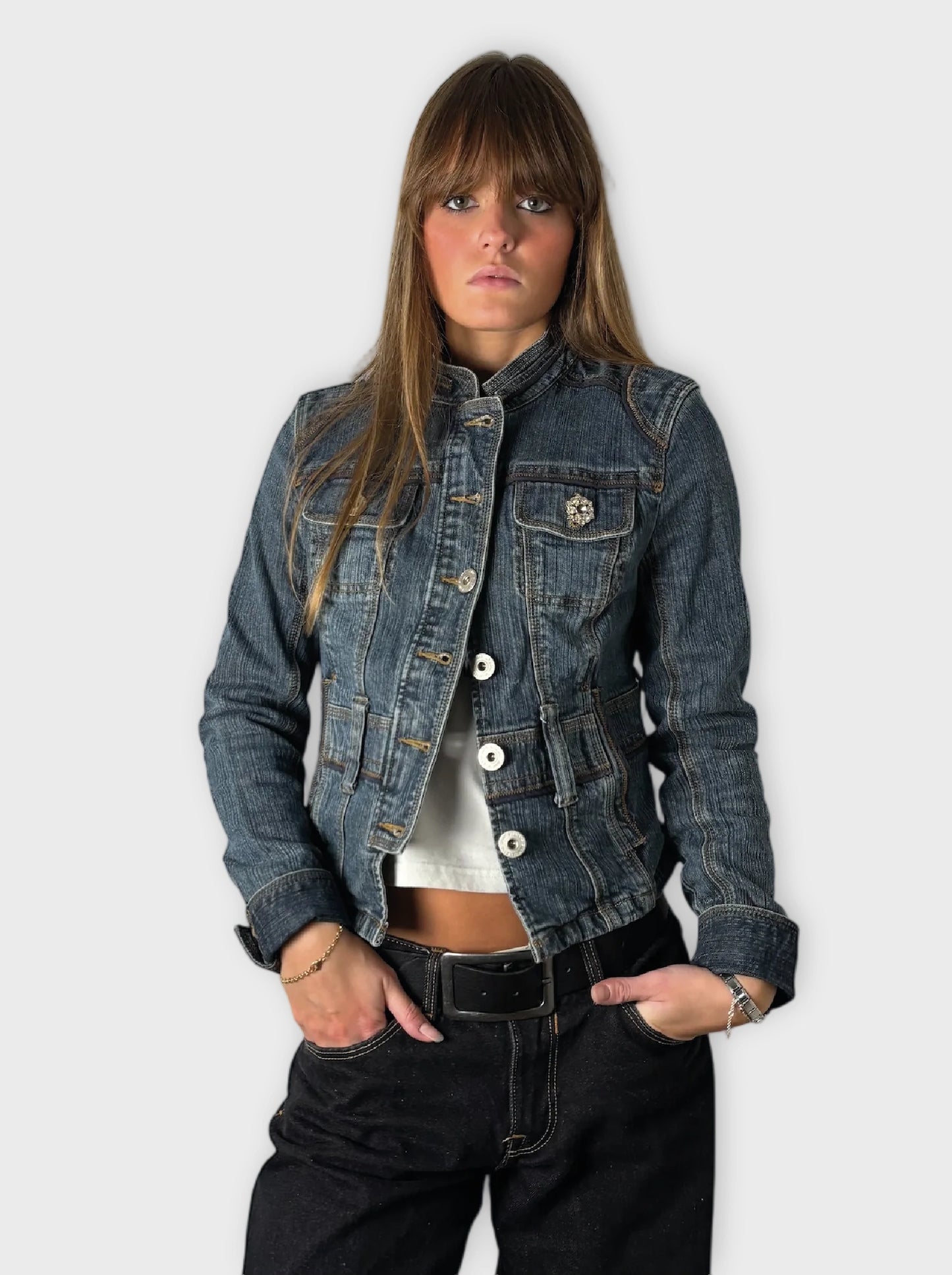 Vintage Blue Denim Jacket Women (S)