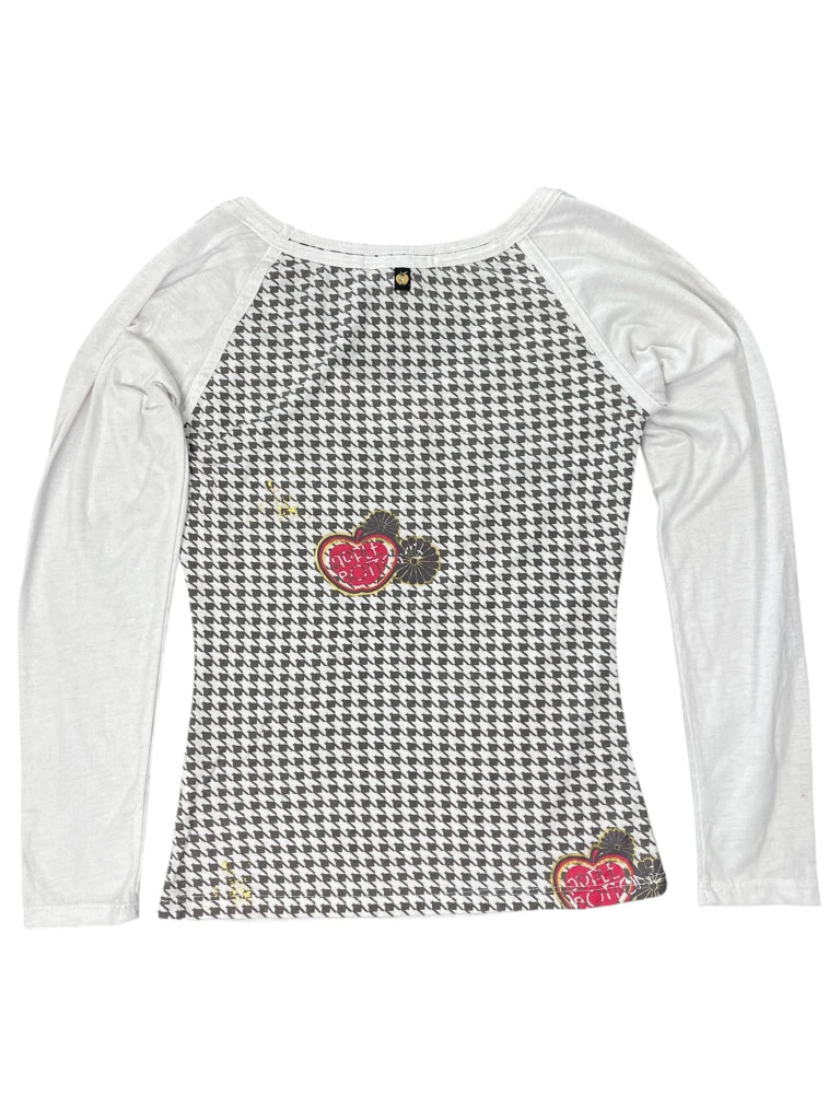 White Apple Bottoms Rhinestone Logo Top (S)