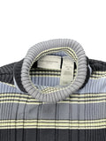 Checkered Marine Blue Ribbed Turtleneck Sweater (M)