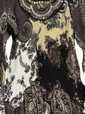 Larry Lavine green paisley button front dress (L)