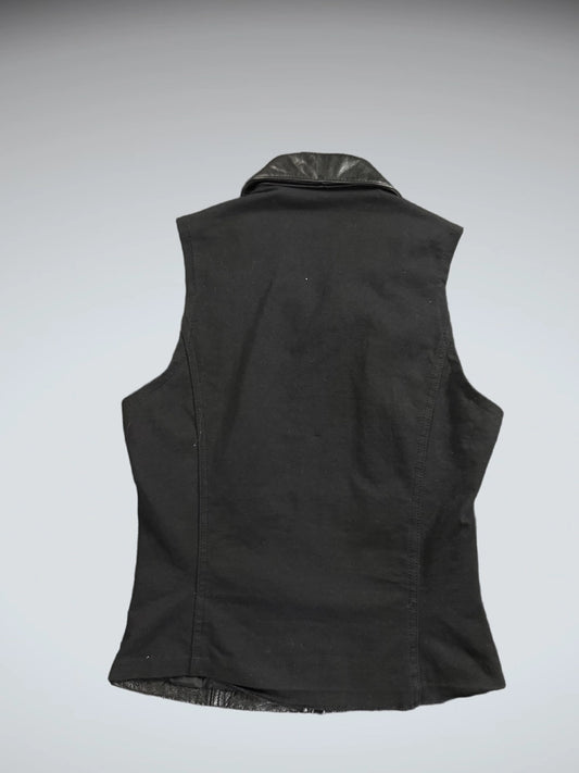 Maximo Black Real Leather Vest Women (M)