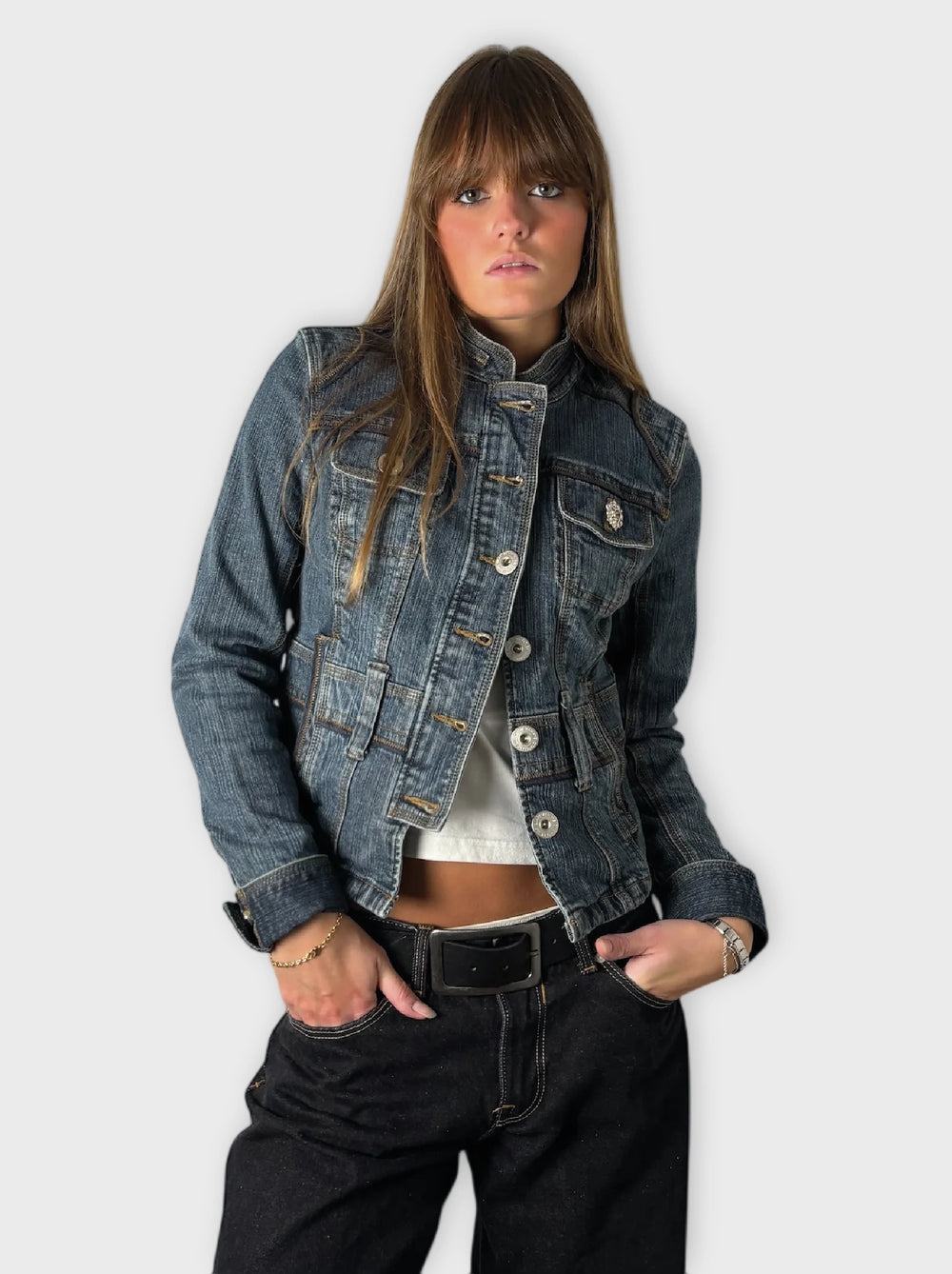 Vintage Blue Denim Jacket Women (S)