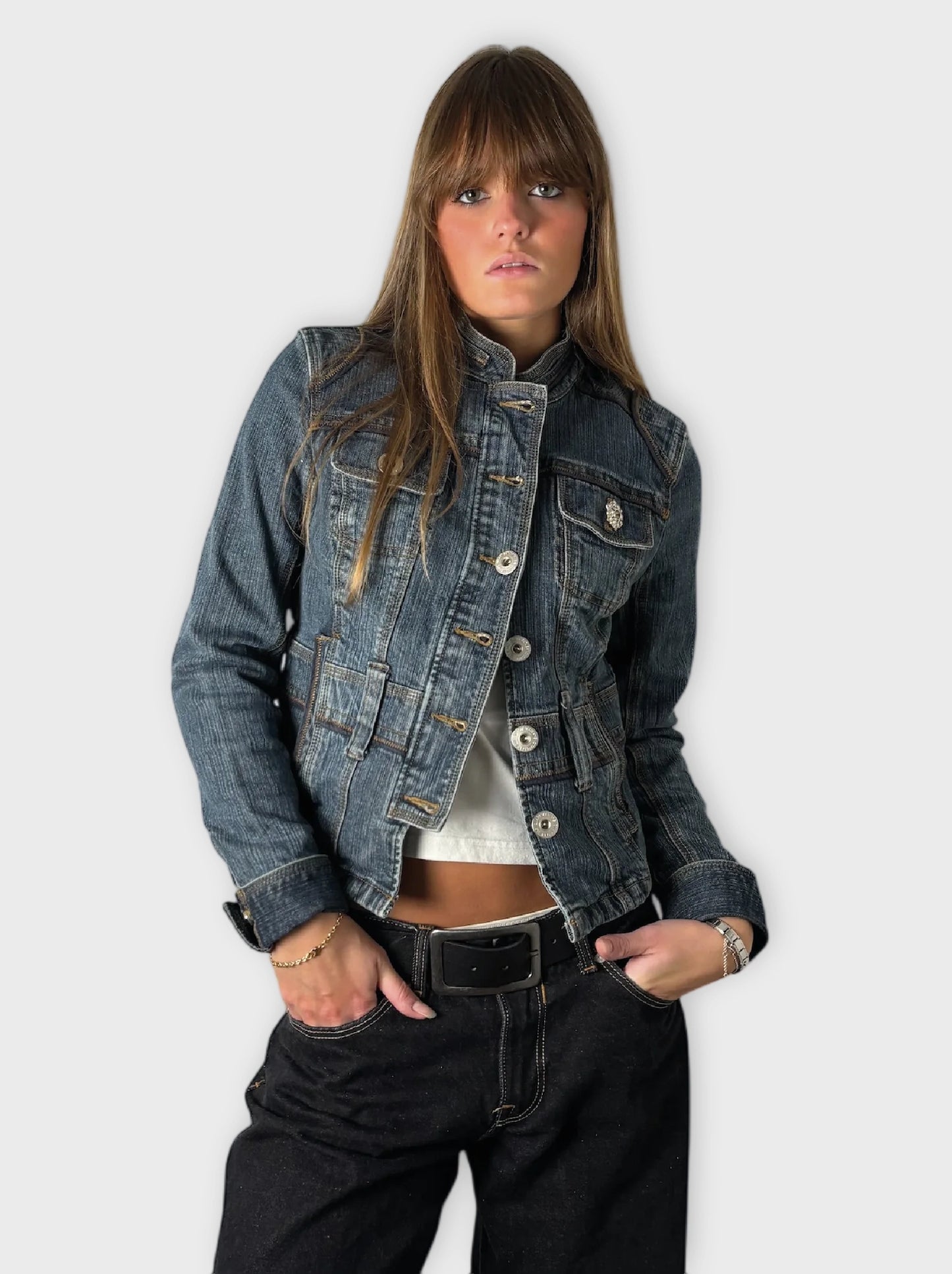Vintage Blue Denim Jacket Women (S)