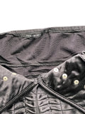 Black Military-Inspired Halter Dress Top with Gold Button Detail (S)