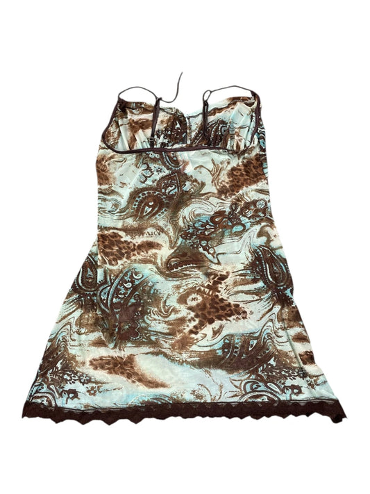 La Vie en Rose Brown Paisley Slip Dress (L)