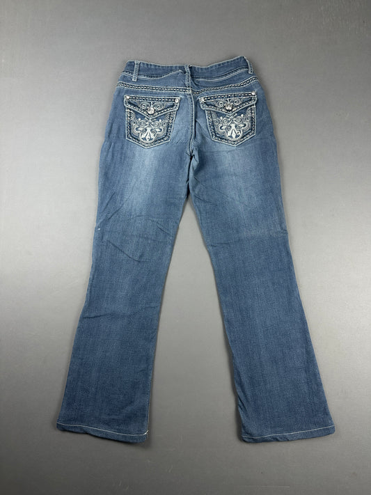Stylish Denim Jeans with Unique Back Pocket Detail (W28)