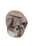 Brown Cross Print Military Cap (ONESIZE)