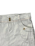 Grey Utility Style Chino Skirt with Button Flap Pockets (S)