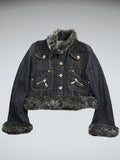 Ultima Faux Fur Collar Denim Jacket Women (S)
