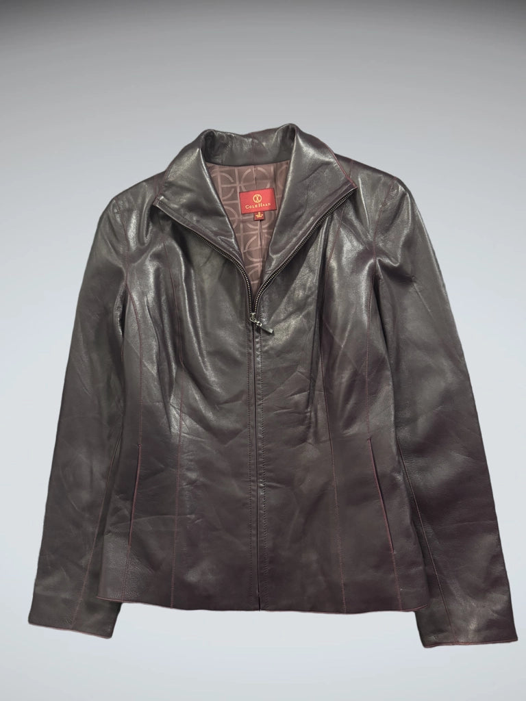 Cole Haan Purple Lamb Leather Jacket (L)