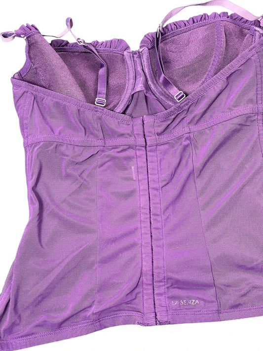 Purple Satin Ruched Bustier Top (S)