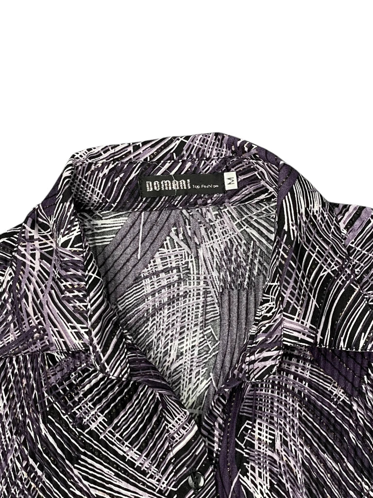 Light Purple Stripe Pattern Dress Top (M)