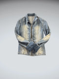Light Wash Blue Denim Zip Jacket Women (S)