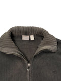 Esprit Black Ribbed Full-Zip Sweater (L)