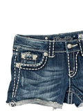 Miss Me Rolled Hem Embellished Denim Hotpants (XS)