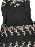 Black Floral Embroidered Sheer Top (S)