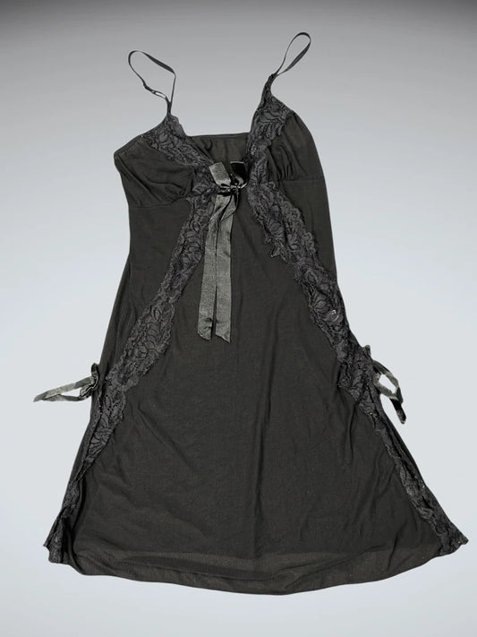Sheer black lace lingerie top (XS)