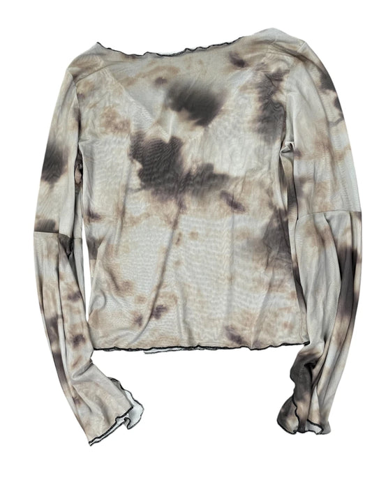 Boho Washed Multi-Color V-Neck Blouse (S)