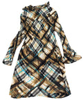 Sunny Leigh Brown Plaid Ruffle Dress (L)