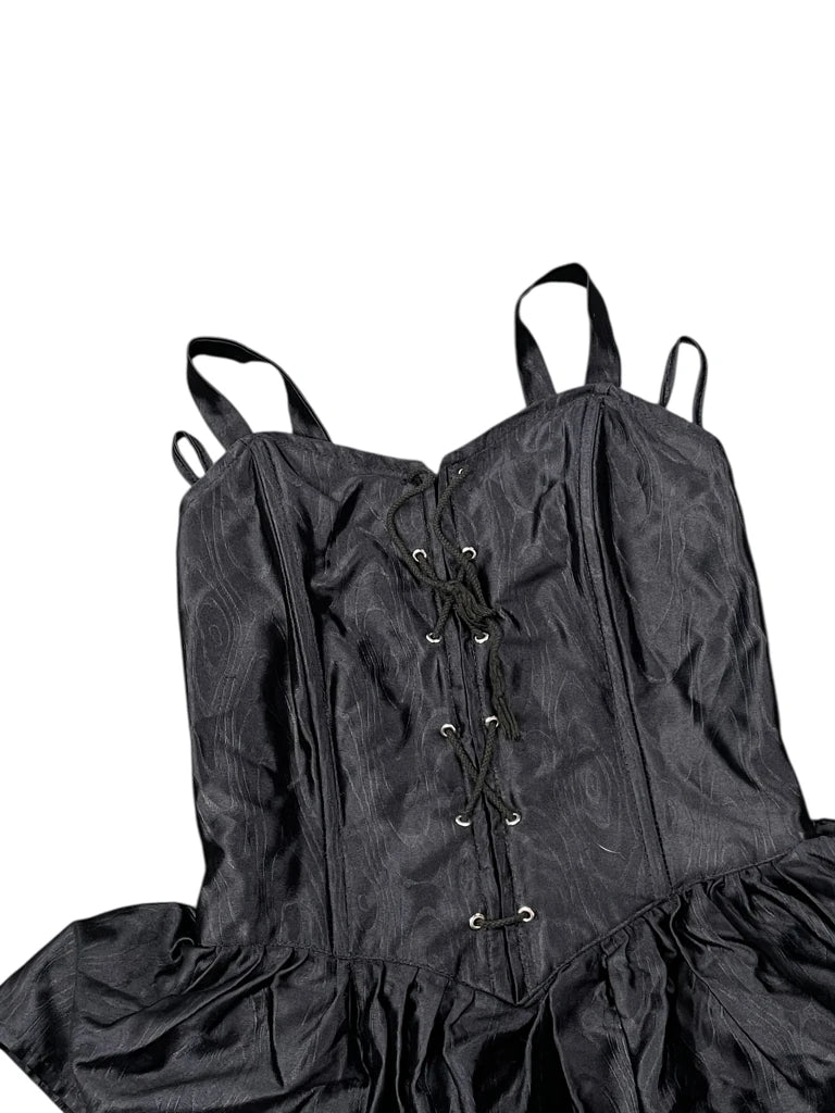 Black Ruffle Corset Dress (XS)