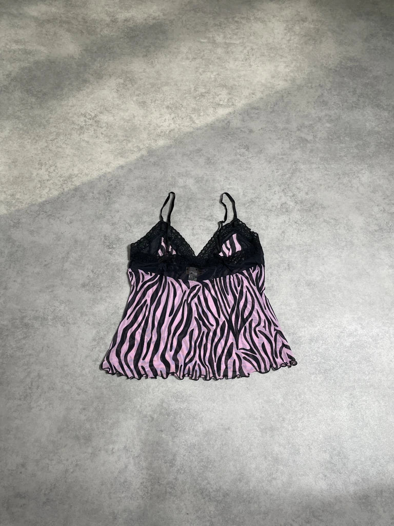 pink tiger print top (S)