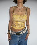 Yellow snake print top