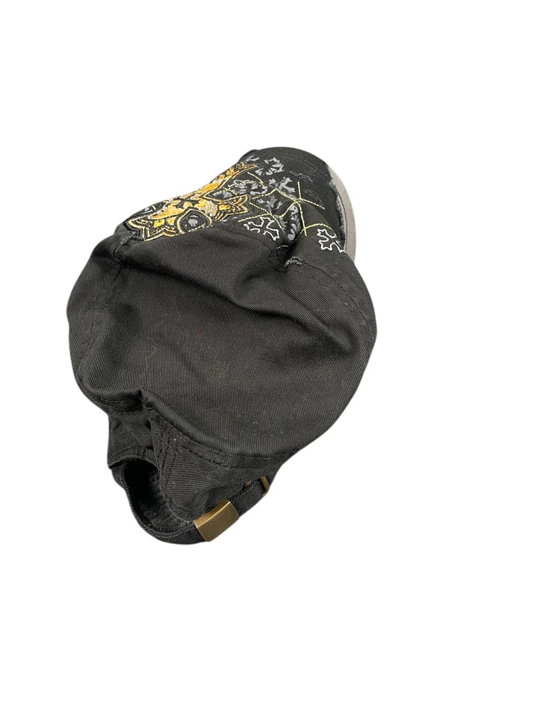 Black and Gold Cross Stitch Cap (ONESIZE)