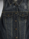Mudd Dark Wash Denim Pocket Vest Women (M)