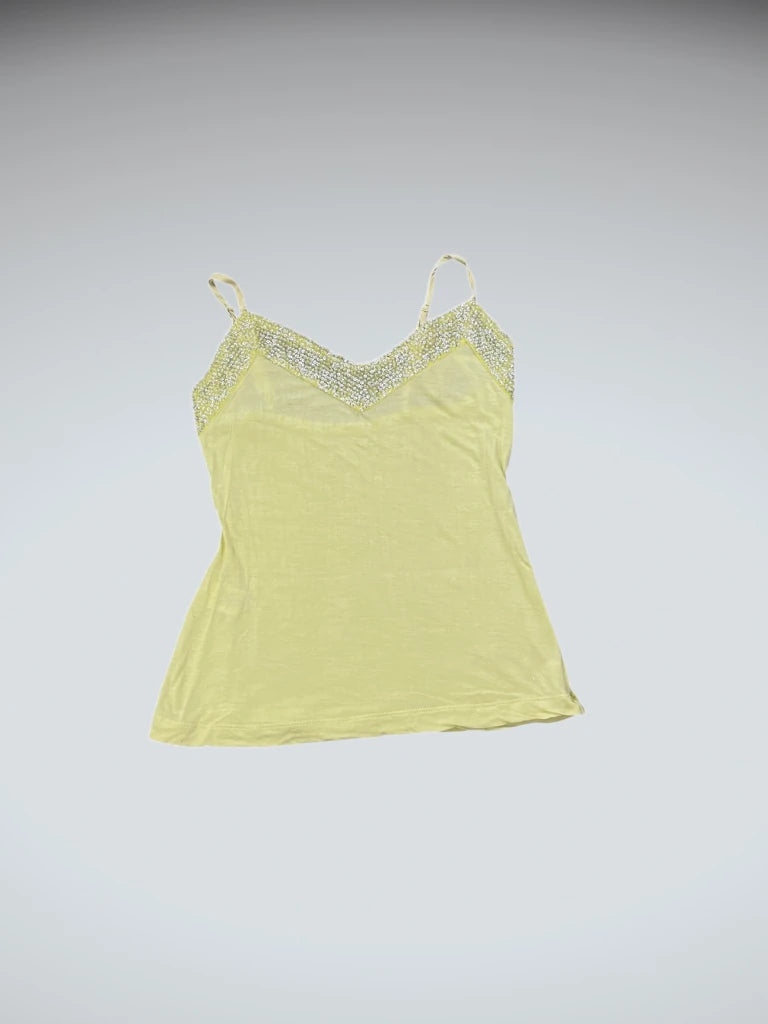 Light Green Satin Beaded Cami Top (XXS)