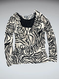 Y2K Zebra Print Cowl-Neck Top (S)