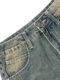 Vintage Denim Skirt with Pocket Stitch (XS)