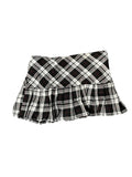 Hell Bunny Punk Plaid Pleated Skirt with Buckles (XS)