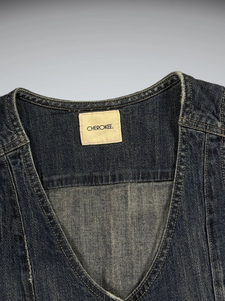 Cherokee Fitted Blue Denim Vest Women (S)