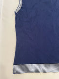 Navy Ribbed Polo Crop Top (S)