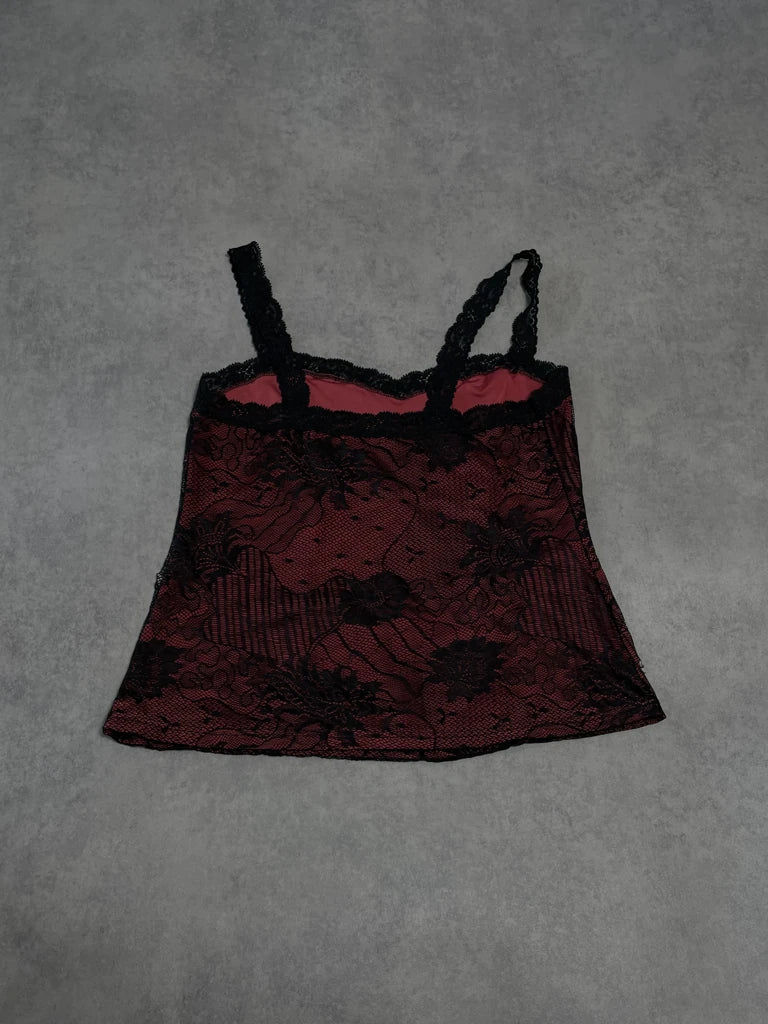 red lace top